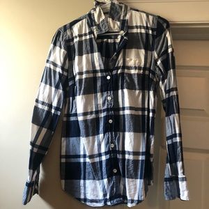 J crew navy flannel button up